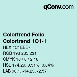 カラーコード: Colortrend Folio - Colortrend 1O1-1 | qconv.com