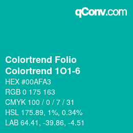 カラーコード: Colortrend Folio - Colortrend 1O1-6 | qconv.com