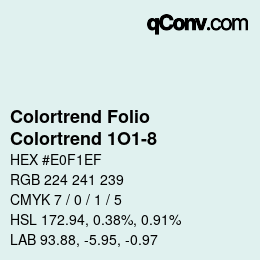 カラーコード: Colortrend Folio - Colortrend 1O1-8 | qconv.com