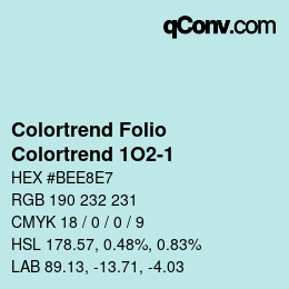 カラーコード: Colortrend Folio - Colortrend 1O2-1 | qconv.com