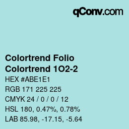 Color code: Colortrend Folio - Colortrend 1O2-2 | qconv.com