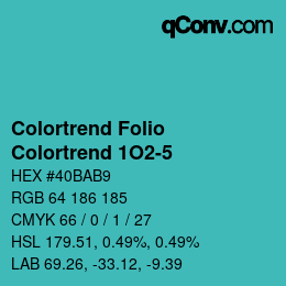 Color code: Colortrend Folio - Colortrend 1O2-5 | qconv.com
