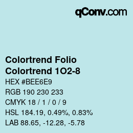 Color code: Colortrend Folio - Colortrend 1O2-8 | qconv.com