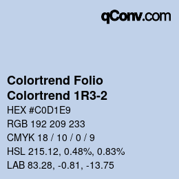 Color code: Colortrend Folio - Colortrend 1R3-2 | qconv.com