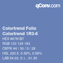 Color code: Colortrend Folio - Colortrend 1R3-6 | qconv.com