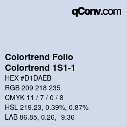 Code couleur: Colortrend Folio - Colortrend 1S1-1 | qconv.com