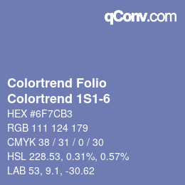 カラーコード: Colortrend Folio - Colortrend 1S1-6 | qconv.com