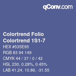 Farbcode: Colortrend Folio - Colortrend 1S1-7 | qconv.com