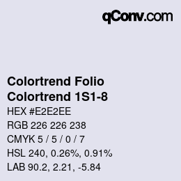カラーコード: Colortrend Folio - Colortrend 1S1-8 | qconv.com