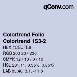 Código de color: Colortrend Folio - Colortrend 1S3-2 | qconv.com