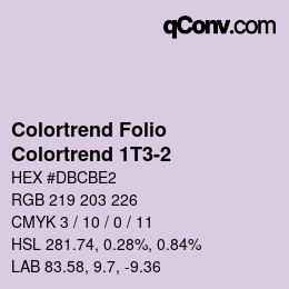 カラーコード: Colortrend Folio - Colortrend 1T3-2 | qconv.com