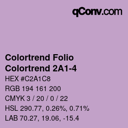 カラーコード: Colortrend Folio - Colortrend 2A1-4 | qconv.com