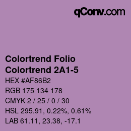 カラーコード: Colortrend Folio - Colortrend 2A1-5 | qconv.com