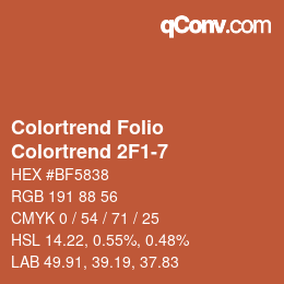 カラーコード: Colortrend Folio - Colortrend 2F1-7 | qconv.com
