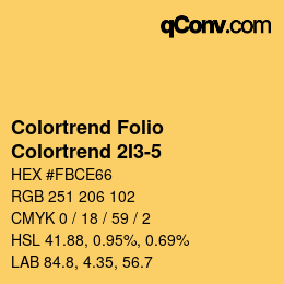 Color code: Colortrend Folio - Colortrend 2I3-5 | qconv.com
