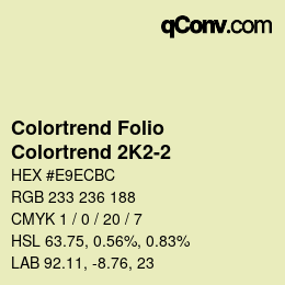 カラーコード: Colortrend Folio - Colortrend 2K2-2 | qconv.com