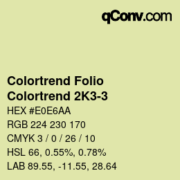 Color code: Colortrend Folio - Colortrend 2K3-3 | qconv.com