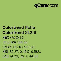 カラーコード: Colortrend Folio - Colortrend 2L2-6 | qconv.com