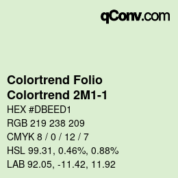 Color code: Colortrend Folio - Colortrend 2M1-1 | qconv.com