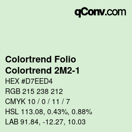 Color code: Colortrend Folio - Colortrend 2M2-1 | qconv.com