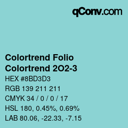 Color code: Colortrend Folio - Colortrend 2O2-3 | qconv.com