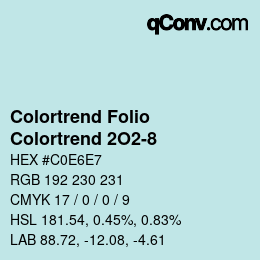 Color code: Colortrend Folio - Colortrend 2O2-8 | qconv.com