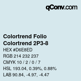 Color code: Colortrend Folio - Colortrend 2P3-8 | qconv.com