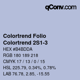 Farbcode: Colortrend Folio - Colortrend 2S1-3 | qconv.com
