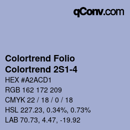 Color code: Colortrend Folio - Colortrend 2S1-4 | qconv.com