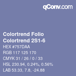 Color code: Colortrend Folio - Colortrend 2S1-6 | qconv.com