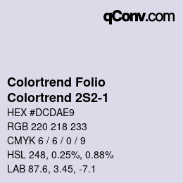 カラーコード: Colortrend Folio - Colortrend 2S2-1 | qconv.com