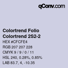 Color code: Colortrend Folio - Colortrend 2S2-2 | qconv.com