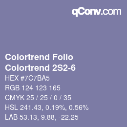 カラーコード: Colortrend Folio - Colortrend 2S2-6 | qconv.com