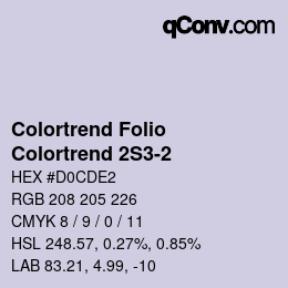 Código de color: Colortrend Folio - Colortrend 2S3-2 | qconv.com