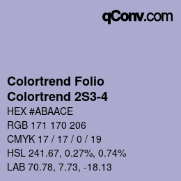 Color code: Colortrend Folio - Colortrend 2S3-4 | qconv.com
