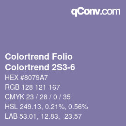 Color code: Colortrend Folio - Colortrend 2S3-6 | qconv.com