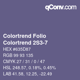 Farbcode: Colortrend Folio - Colortrend 2S3-7 | qconv.com