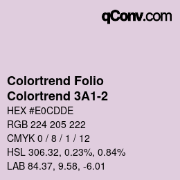 カラーコード: Colortrend Folio - Colortrend 3A1-2 | qconv.com