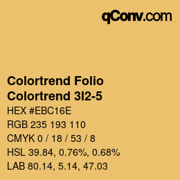 Color code: Colortrend Folio - Colortrend 3I2-5 | qconv.com