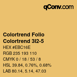 Color code: Colortrend Folio - Colortrend 3I2-5 | qconv.com