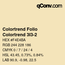 カラーコード: Colortrend Folio - Colortrend 3I3-2 | qconv.com
