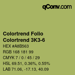 Color code: Colortrend Folio - Colortrend 3K3-6 | qconv.com