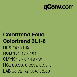 Color code: Colortrend Folio - Colortrend 3L1-6 | qconv.com