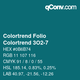 Color code: Colortrend Folio - Colortrend 3O2-7 | qconv.com