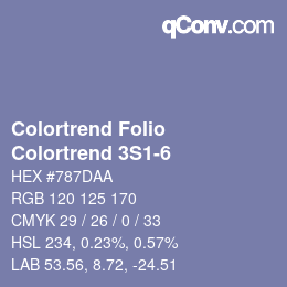 Color code: Colortrend Folio - Colortrend 3S1-6 | qconv.com