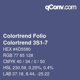 カラーコード: Colortrend Folio - Colortrend 3S1-7 | qconv.com
