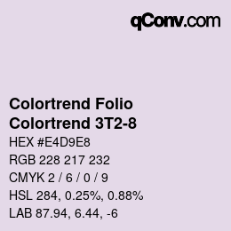Color code: Colortrend Folio - Colortrend 3T2-8 | qconv.com