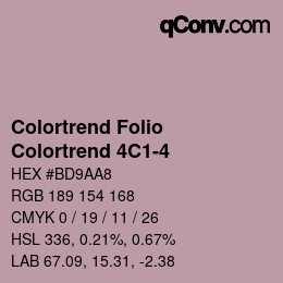 カラーコード: Colortrend Folio - Colortrend 4C1-4 | qconv.com