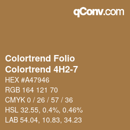 カラーコード: Colortrend Folio - Colortrend 4H2-7 | qconv.com