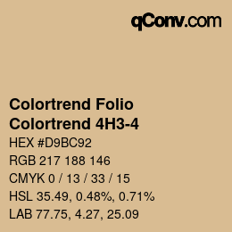 Color code: Colortrend Folio - Colortrend 4H3-4 | qconv.com